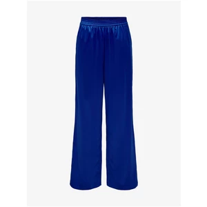 Dark blue ladies satin wide trousers ONLY Victoria - Women