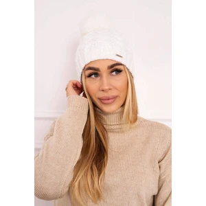 Beanie with fleece Daria K217 white