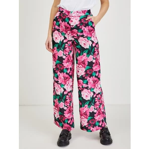 Růžové dámské květované kalhoty ORSAY - Dámské