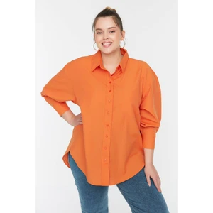 Trendyol Curve Orange Boyfriend Woven Shir