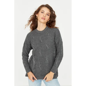 Trendyol Sweater - Gray - Regular fit