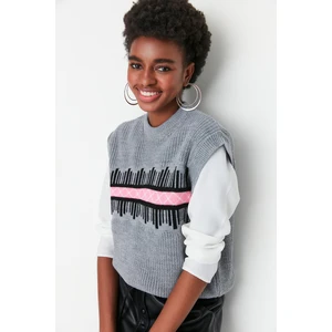 Trendyol Sweater Vest - Gray - Regular fit