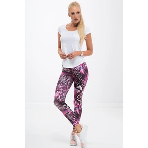 Sports leggings Amaranth with pattern