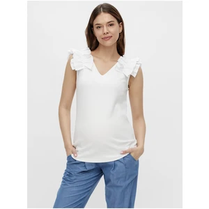 White Maternity Tank Top Mama.licious Elisa - Women