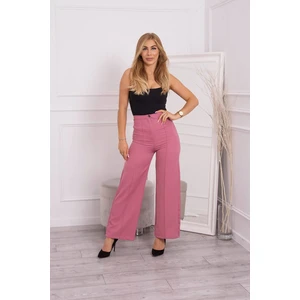 Wide leg trousers dark pink