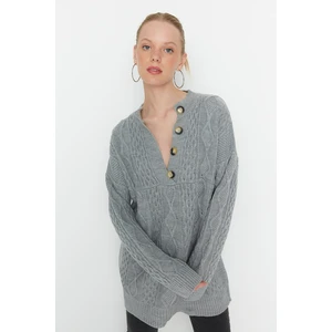 Trendyol Sweater - Gray - Regular fit