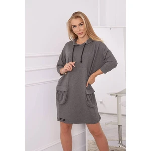 Graphite dress with hood