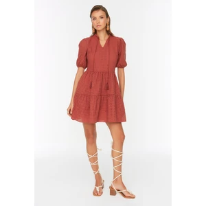 Trendyol Brown Pleated Dress