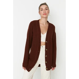 Trendyol Brown Super Oversize Knitwear Cardigan