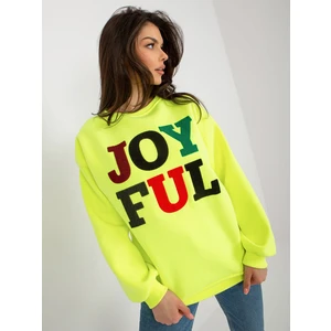 Fluo yellow sweatshirt without sweatshirt with patches