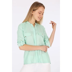 Bigdart Women's Green Striped Shirt 3455