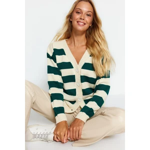 Trendyol Stone Basic Striped Knitwear Cardigan