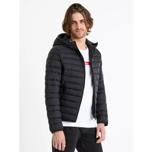 Men's Black Quilted Jacket Celio Fububble