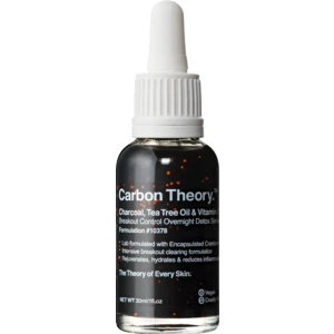 Carbon Theory Charcoal, Tea Tree Oil & Vitamin E regeneračné nočné sérum s revitalizačným účinkom pre problematickú pleť 30 ml