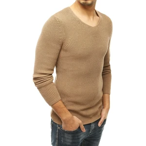 Men's sweater pulled over the head, brown WX1591