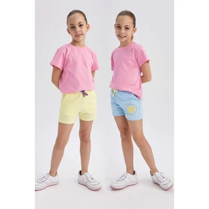 DEFACTO Girl's Sweatshirt Fabric 2-Pack Shorts