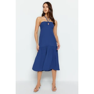 Trendyol Indigo Tie Detailed Dress