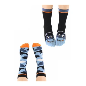 Denokids Shark Party Boys Kids Black Crewneck Socks 2 Pairs Set