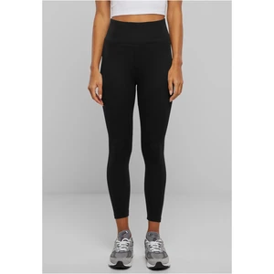 Women's high-waisted jersey leggings black