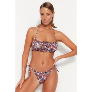 Trendyol Floral Patterned Tunnel Normal Leg Bikini Bottom