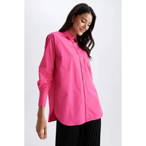 DEFACTO Poplin Relax Fit Shirt Collar Long Sleeve Tunic