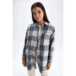 DEFACTO Relax Fit Plaid Long Sleeve Tunic