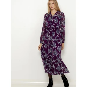 Burgundy Floral Midi Dress CAMAIEU - Women