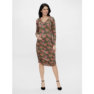 Khaki Maternity PatternEd Sheath Dress Mama.licious Charo - Women