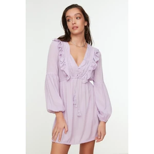 Trendyol Lilac Ruffle Detailed Beach Dress