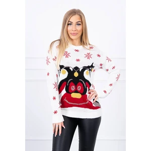 Christmas sweater with reindeer ecru