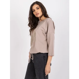 Dark beige women's blouse for every day