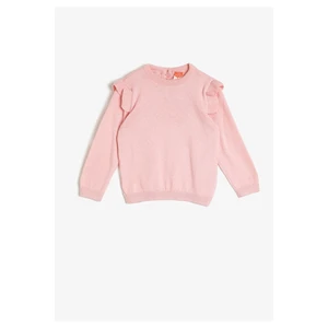 Koton Girl Pink Crew Neck Knitwear Sweater