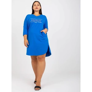 Blue everyday plus size cotton tunic