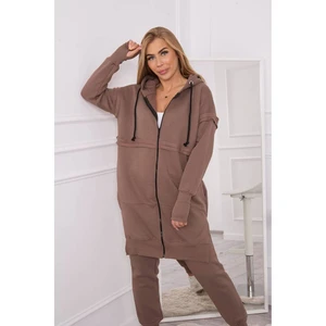 Insulated set with a long sweatshirt mocca