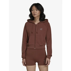 Brown Women's Cropped Hoodie adidas Originals Cropped Trac - Women