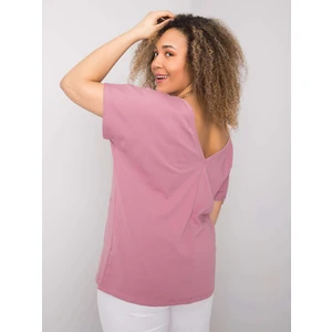 Dusty pink plus size cotton t-shirt