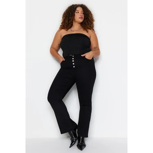 Trendyol Curve Unfading Black High Waist Jeans With Buttons In The Front