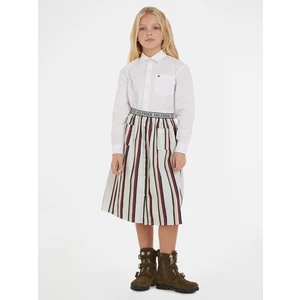 Creamy Girly Striped Midi Skirt Tommy Hilfiger - Girls