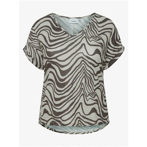 Brown-white patterned women T-Shirt Fransa - Women