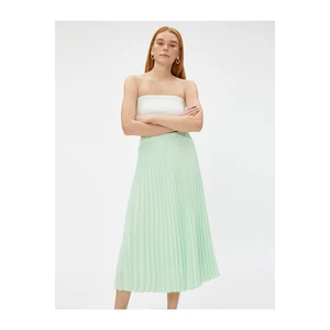 Koton Midi Skirt with Pleated Chiffon Elastic Waist.