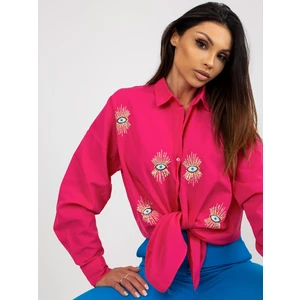 Fuchsia Oversized Button Shirt