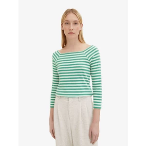 Light Green Women's Striped Long Sleeve T-Shirt Tom Tailor