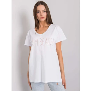 White T-shirt with V-neck