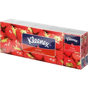 KLEENEX Papírové kapesníky 2-vrstvé Jahoda 10 x 10 ks