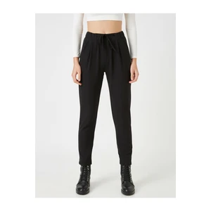 Koton Women's Black Lace-Up Trousers