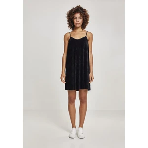 Ladies Velvet Slip Dress black