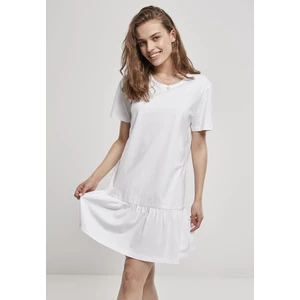 Ladies Valance Tee Dress White