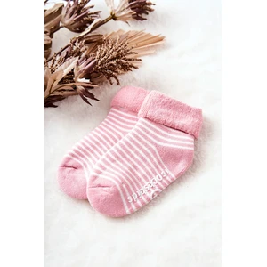 Children's Socks stripes Pink and white