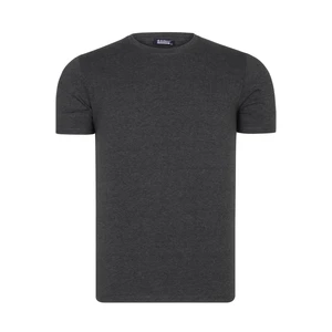 T8569 DEWBERRY BIKE COLLAR MENS T-SHIRT-FLAT ANTHRACITE