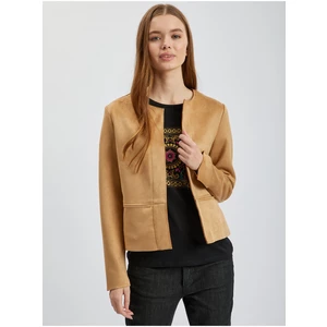 Orsay Light brown ladies suede jacket - Women